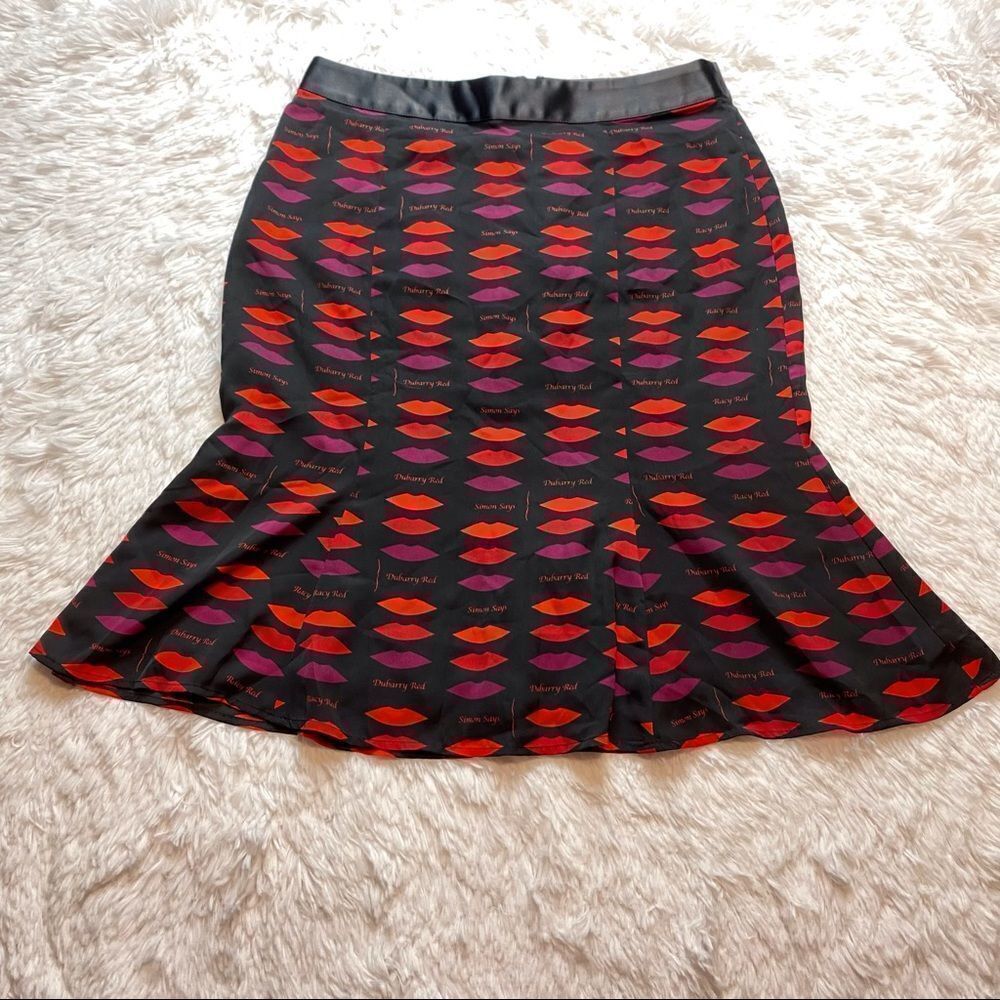 Banana Republic L’wren Scott Collection Lip Print Skirt Size 2